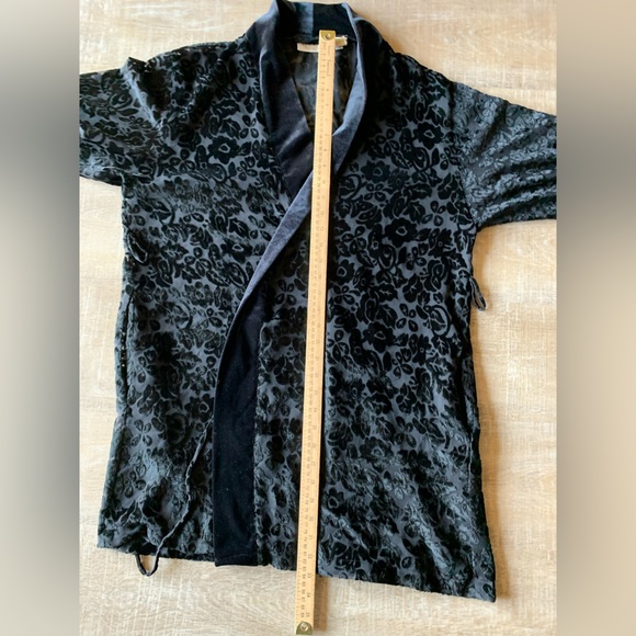 vtg Victoria's Secret Velour Sheer Black Floral Robe Gold Label Women's one size - Picture 9 of 12
